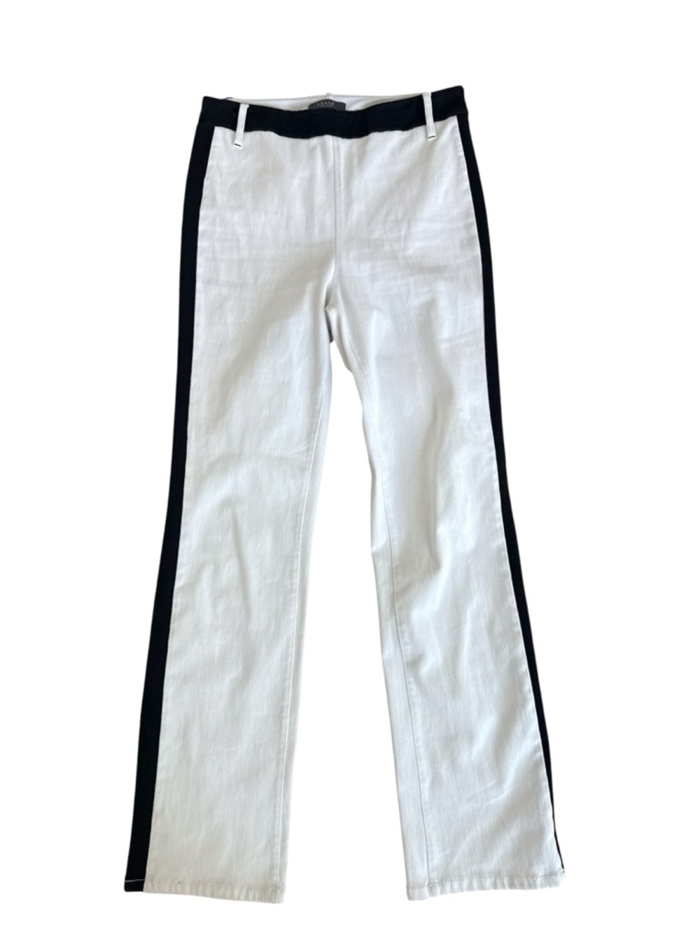 Lysse Pull On  Pants White with Black Side Stripe